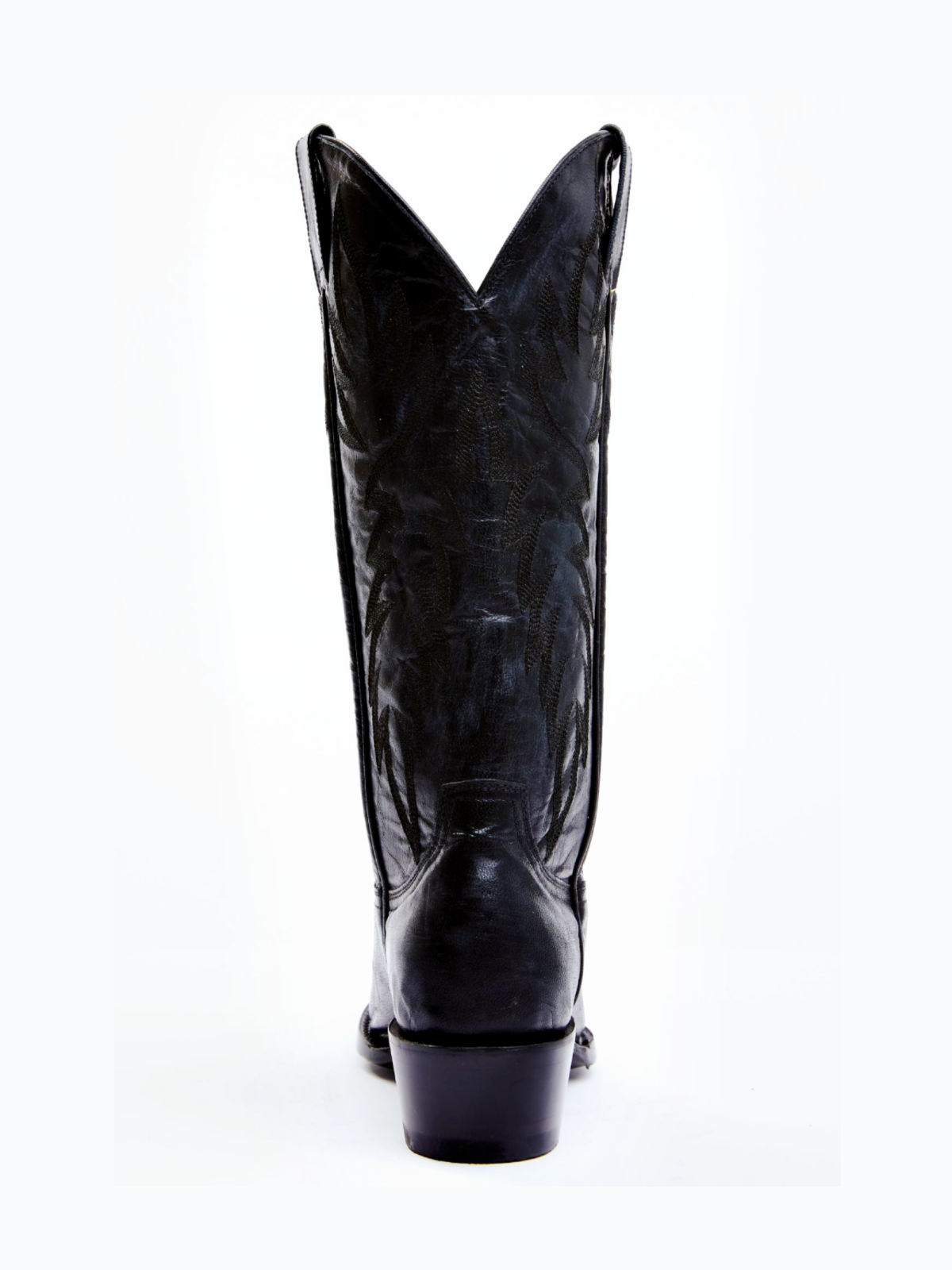 Classic Embroidery Snip-Toe Wide Mid Calf Tall Cowgirl Boots - Black