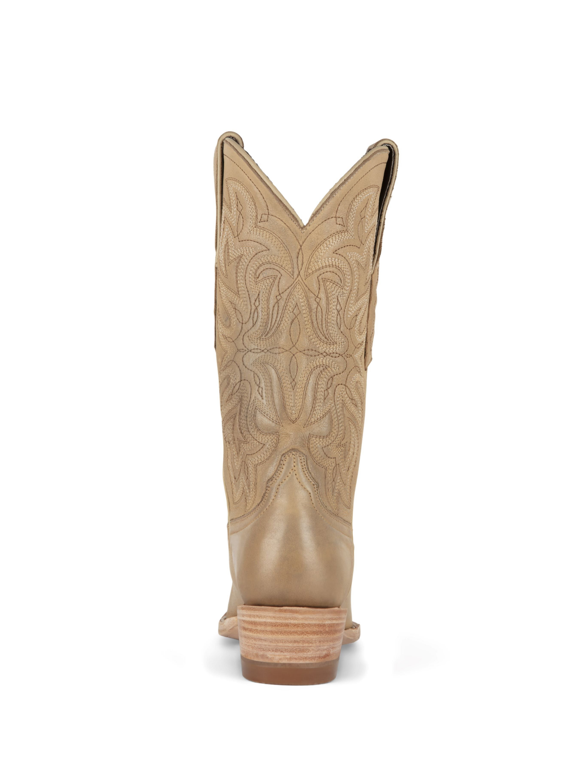 Tan Snip-Toe Embroidery Wide Mid Calf Cowgirl Tall Boots