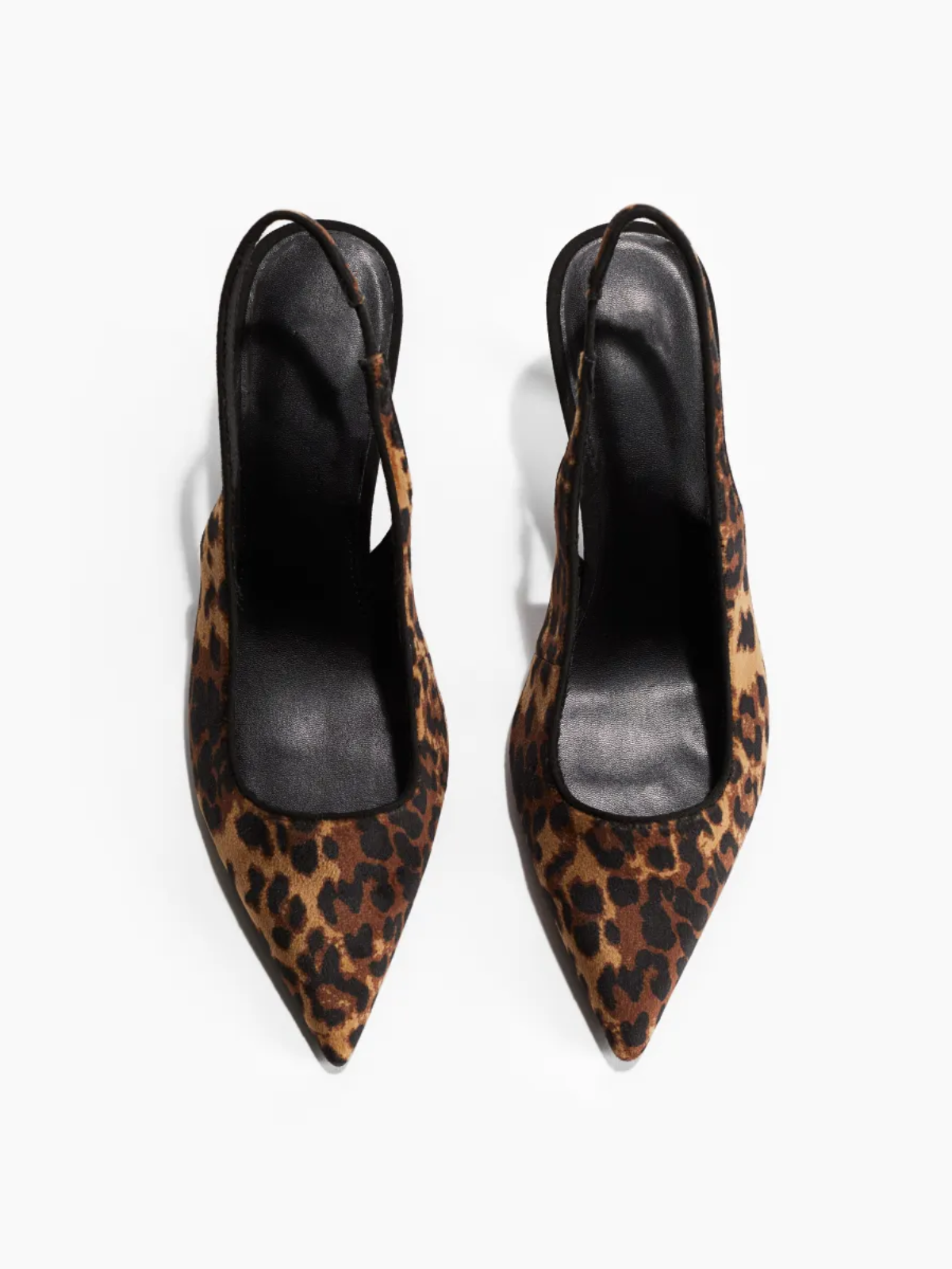 Leopard Pattern Pointy Kitten Heels Pumps Slingbacks