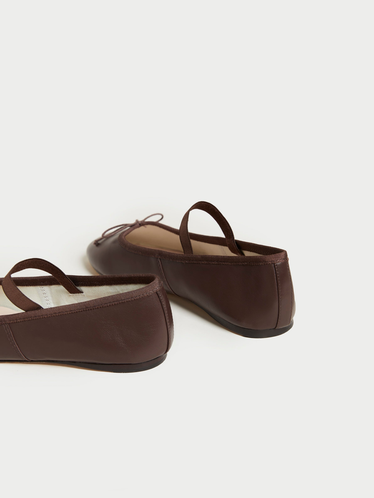 Chocolate Bow Ballet Flats Mary Janes With Elastic Band