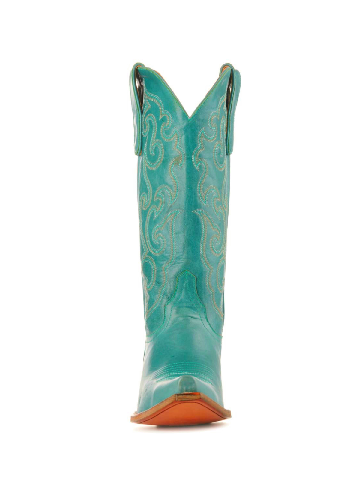 Embroidery Snip-Toe Wide Mid Calf Tall Cowgirl Boots - Turquoise