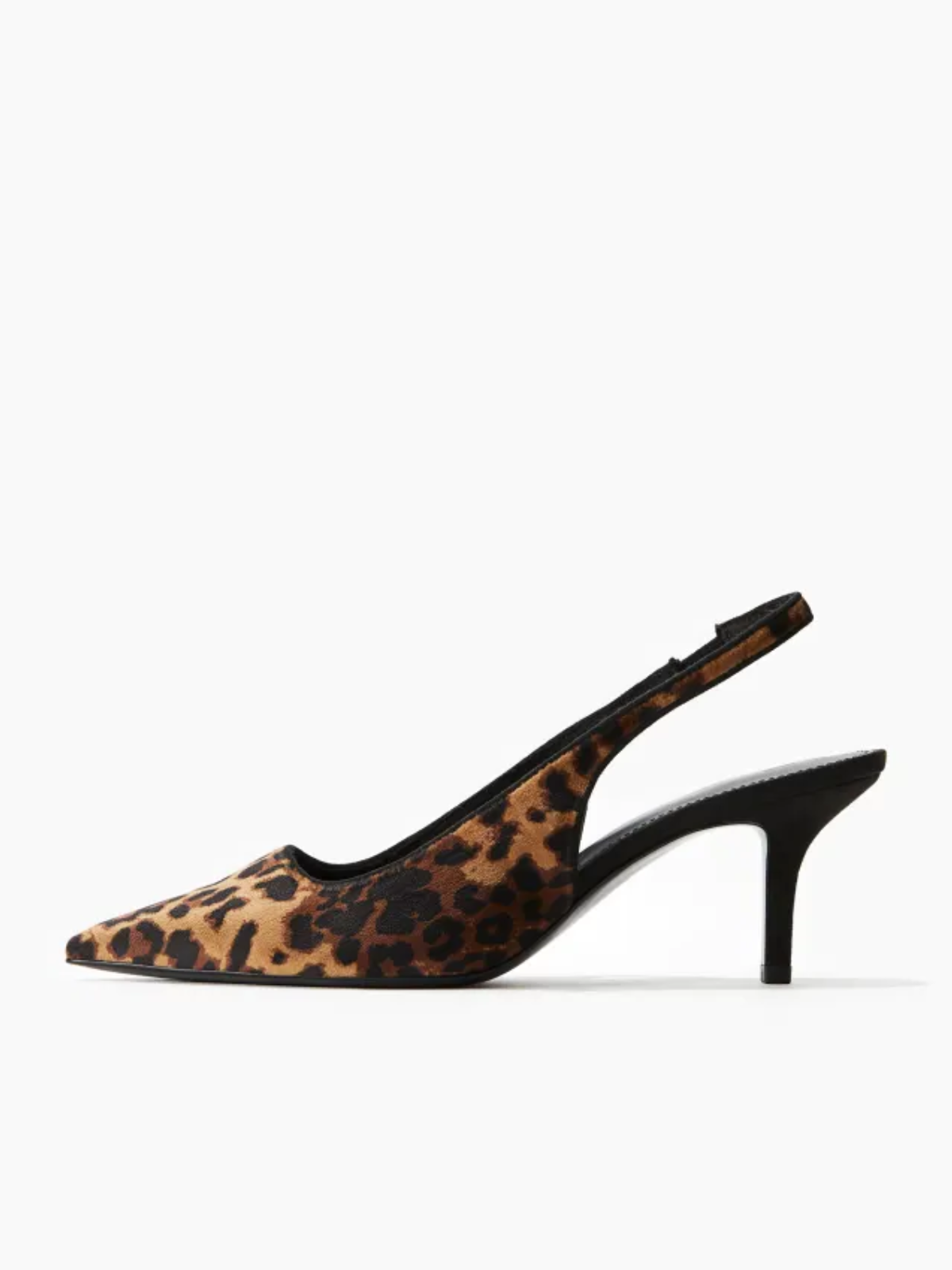 Leopard Pattern Pointy Kitten Heels Pumps Slingbacks