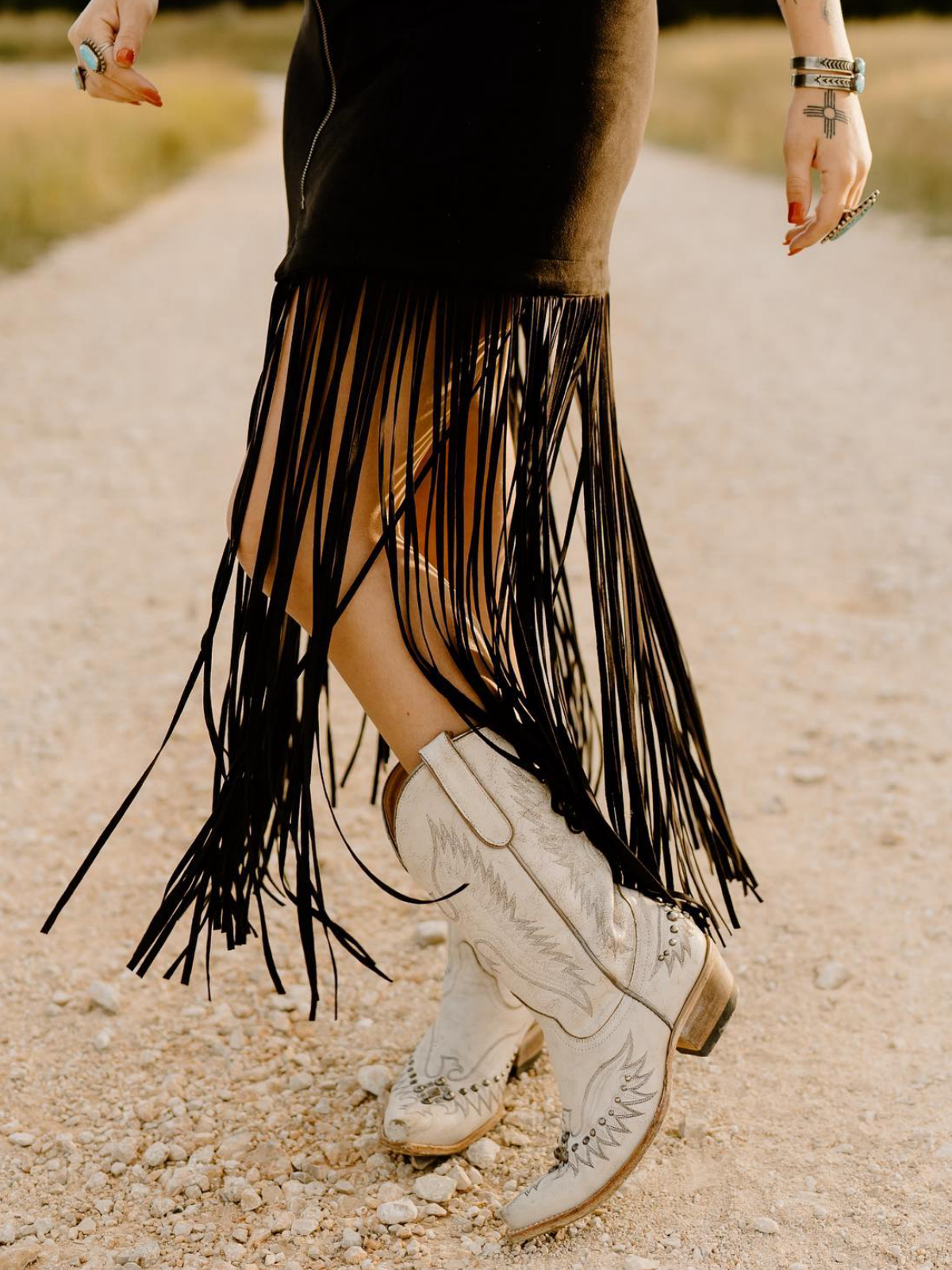 Distressed White Snip-Toe Studded Eagle Embroidery Wide Mid Calf Tall Cowgirl Boots