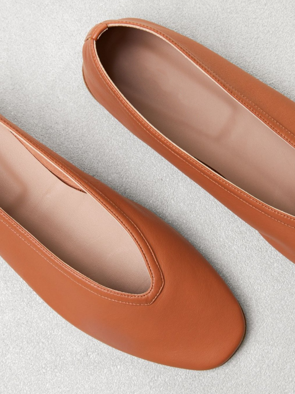 Burnt Orange Vegan Leather Square Toe Slip-On Ballet Flats