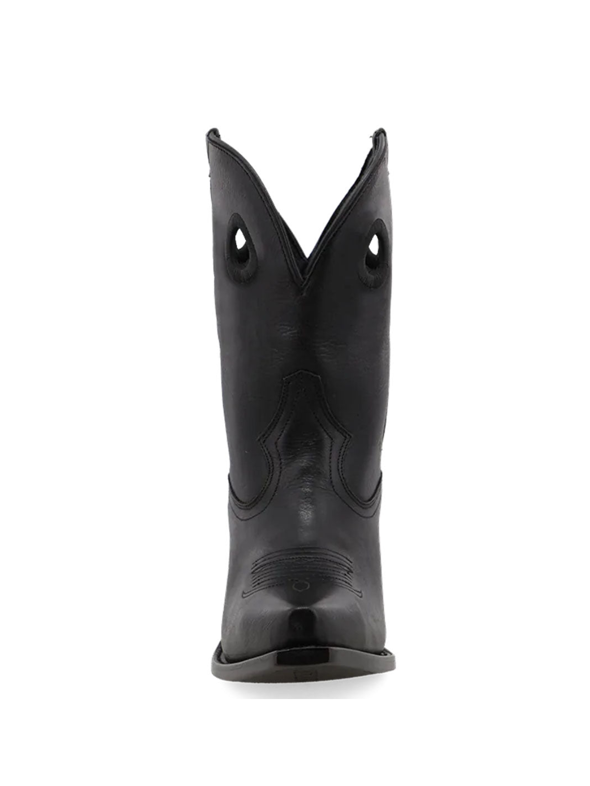 Black Snip-Toe Cutout Wide Mid Calf Cowgirl Boots