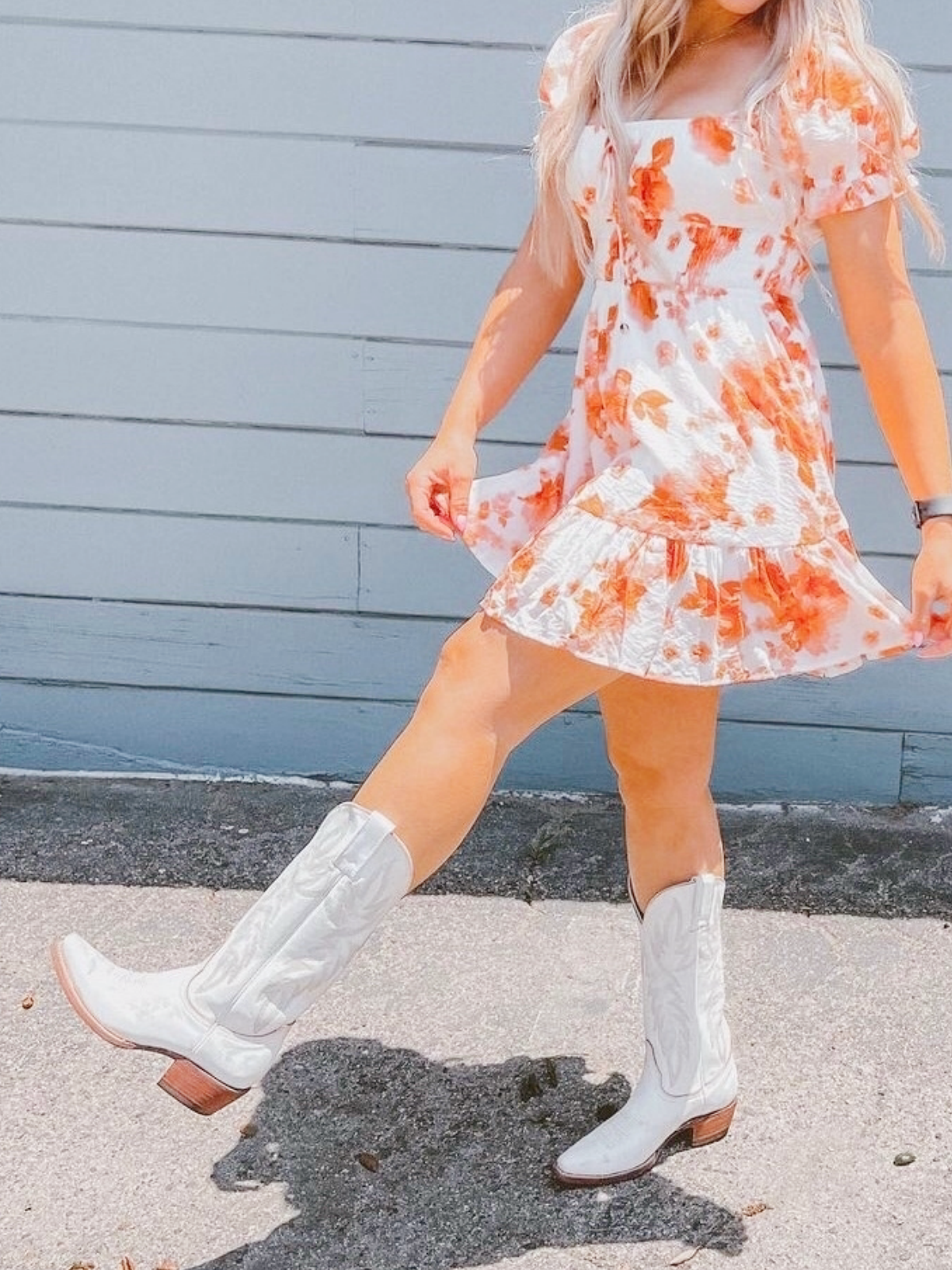 Classic Embroidery Snip-Toe Wide Mid Calf Tall Cowgirl Boots - White