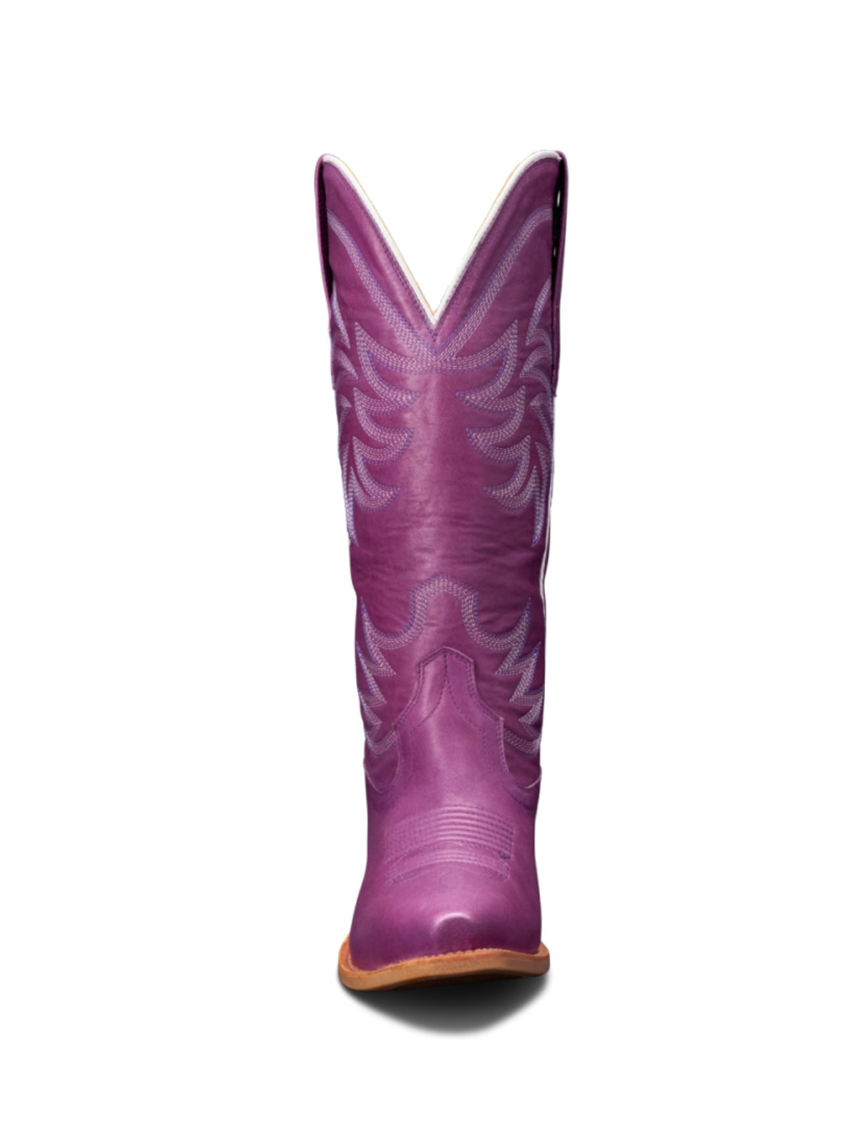 Violet Embroidery Snip-Toe Wide Mid Calf Tall Western Boots For Women