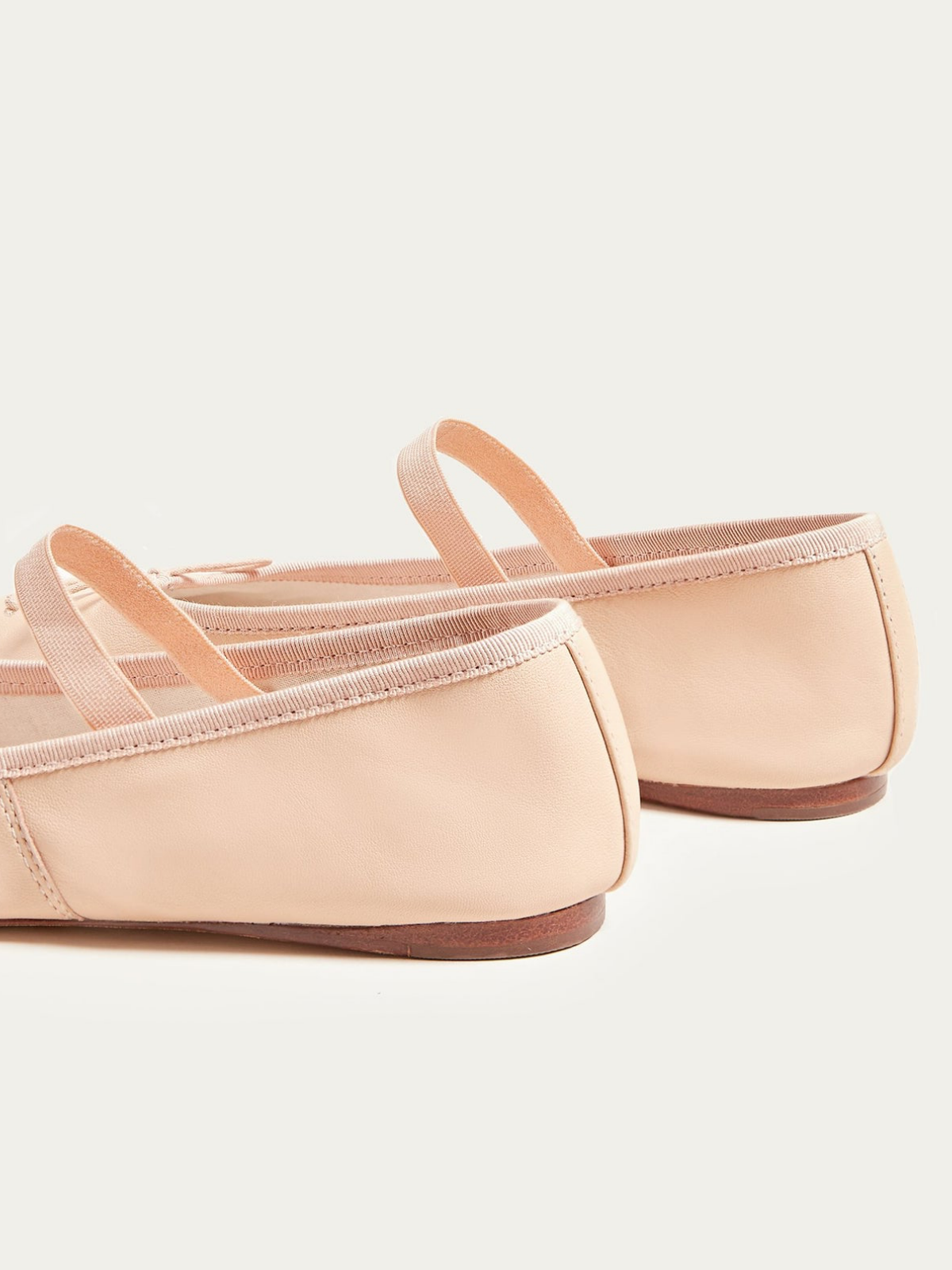 Blush Pink Bow Detail Vegan Leather Ballet Flats Mary Janes