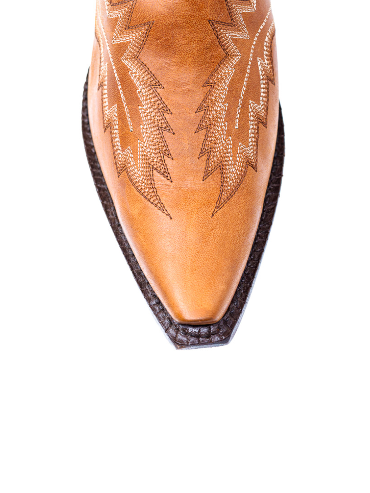 Snip-Toe Classic Embroidery Wide Mid Calf Tall Cowgirl Boots - Cognac