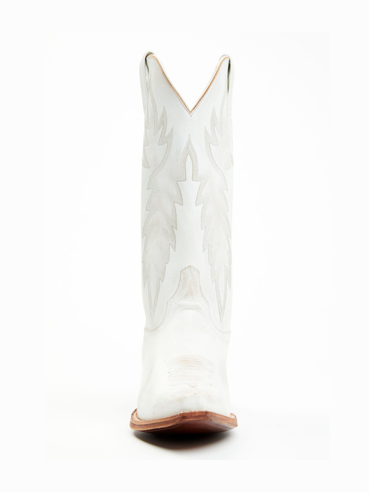 Classic Embroidery Snip-Toe Wide Mid Calf Tall Cowgirl Boots - White