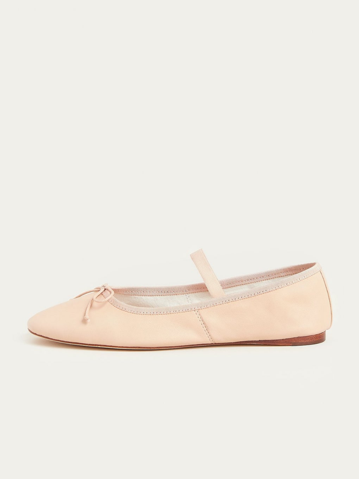 Blush Pink Bow Detail Vegan Leather Ballet Flats Mary Janes