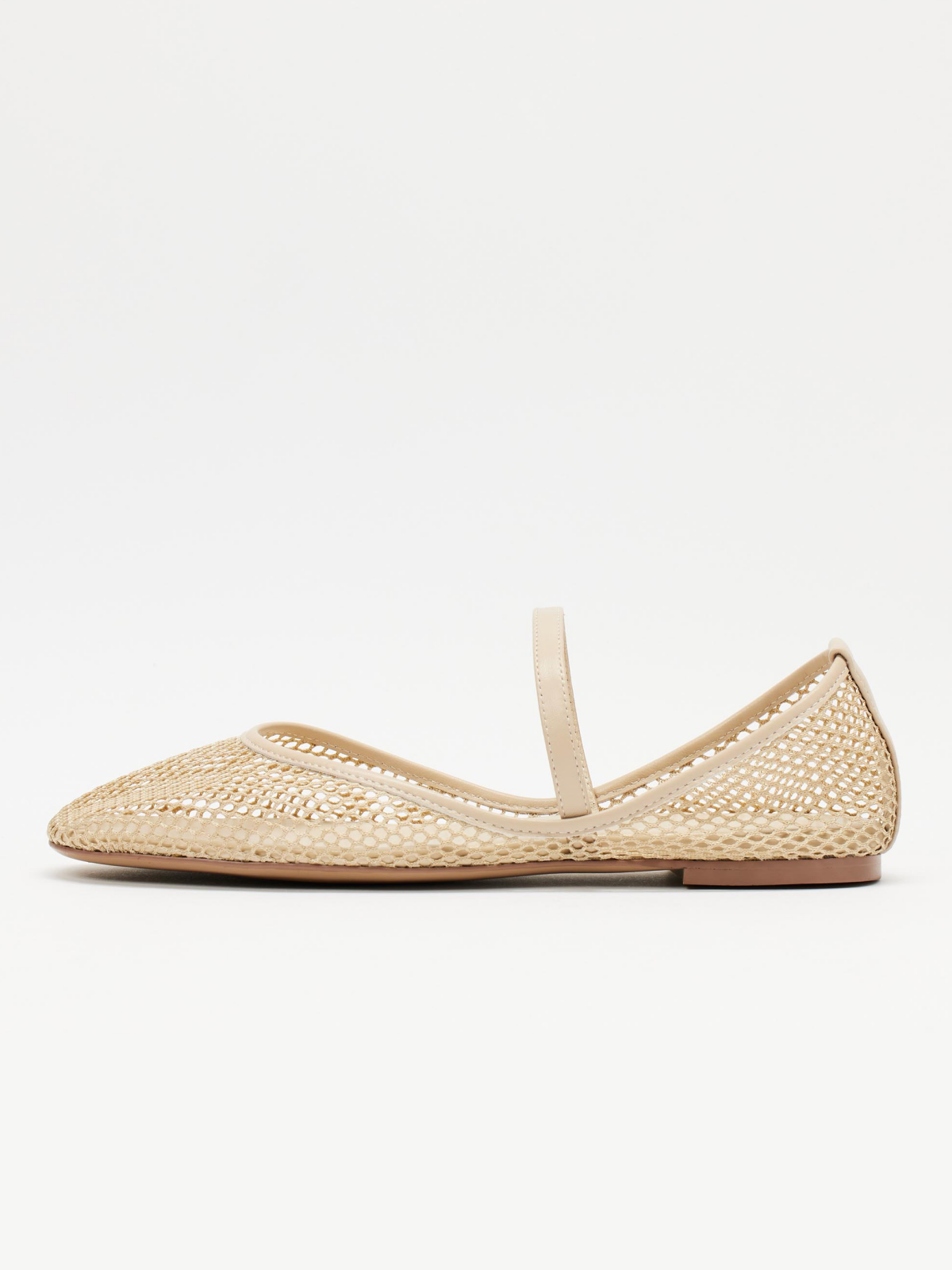 cream fish nets Cream Fishnet Ballet Flats Mary Janes With Square Toe – Fuchsia Boots