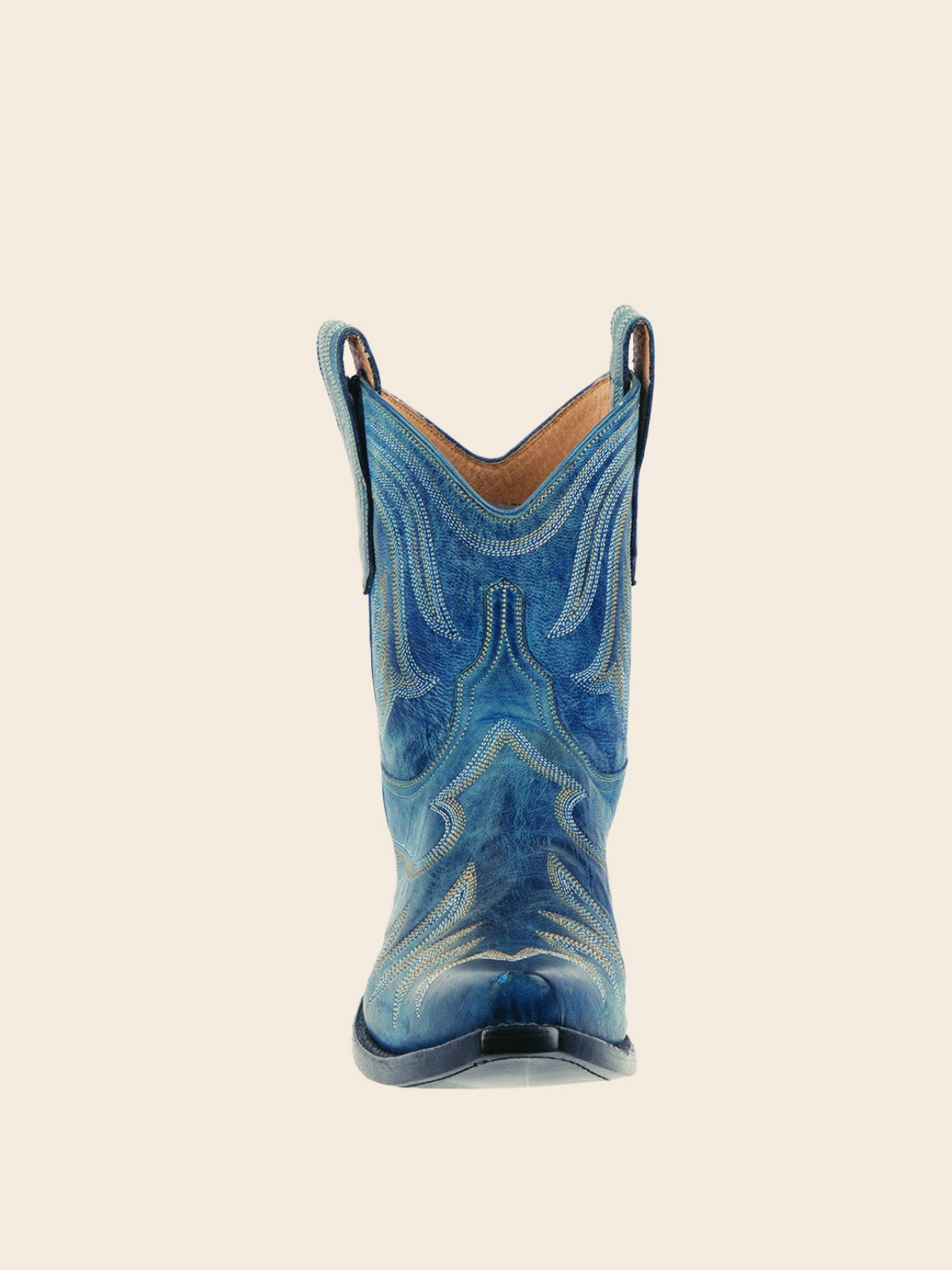 Embroidery Snip-Toe Wide Mid Calf Western Boots For Women - Blue