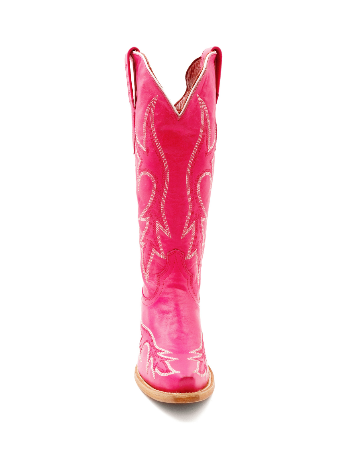 Pink Snip-Toe Embroidery Wide Mid Calf Western Boots Cowgirl Tall Boots