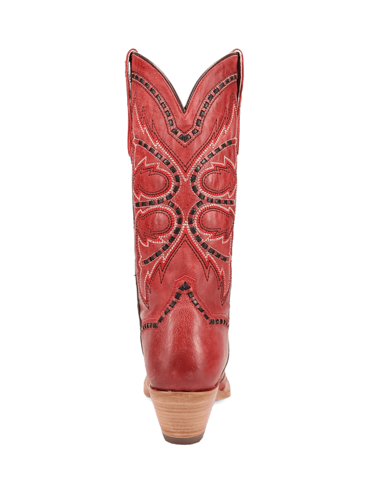 Red Snip-Toe Embroidery And Running Stitch Wide Mid Calf Cowgirl Boots