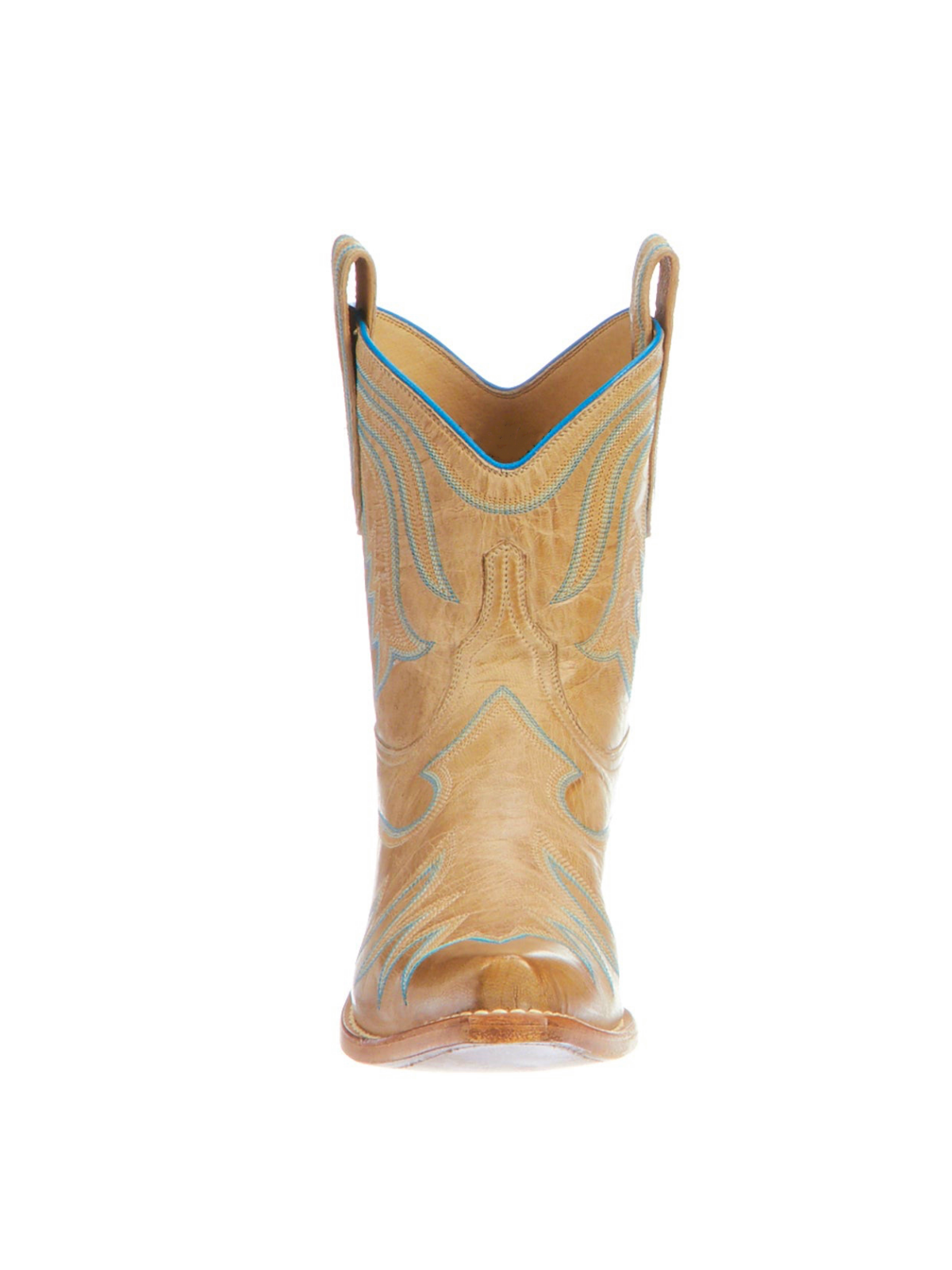 Embroidery Snip-Toe Wide Mid Calf Western Boots For Women - Tan