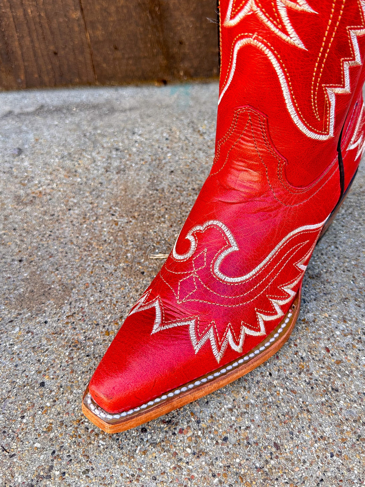 White Eagle Embroidery Snip-Toe Wide Calf Knee High Tall Cowgirl Boots - Red